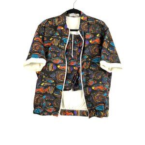 stephen williams 2 pc  vintage shorts & jacket casual beach pool womens mens uni